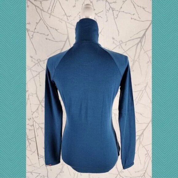 Icebreaker 260 Bodyfit Blue 100% Merino Wool Half Zip - Picture 4 of 5